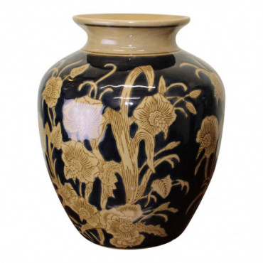 Vase en céramique gaufré design regal hauteur 25cm