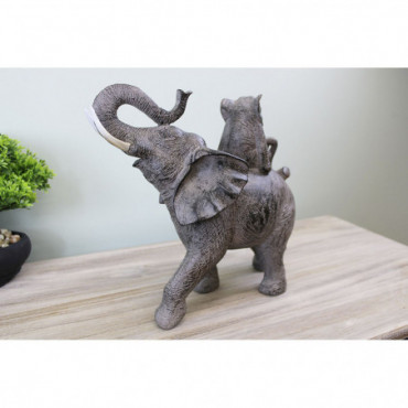 Statuette d'éléphants grimpants avec effet naturel