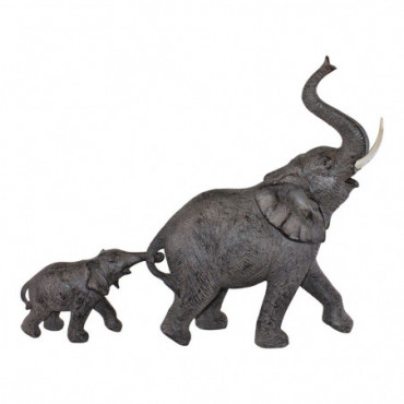 Statuette d'éléphant avec bébé éléphant