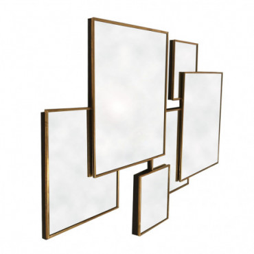 Multi-Miroir cadre doré - carré