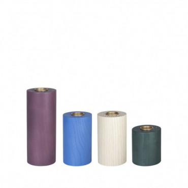 Bougeoirs Cylindriques En Chêne En Set De 4 Label Fsc