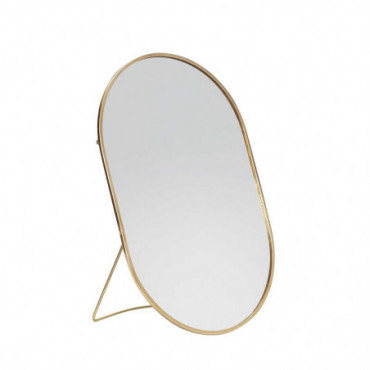 Miroir De Table Avec Pied De Forme Ovale Laiton