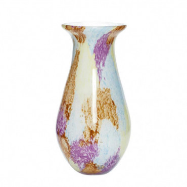 Vase Long Soufflé En Verre Claire Multicolore