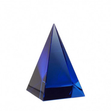 Presse-Papiers En Cristal Pyramidale Bleu