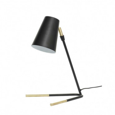 Lampe De Bureau Style Minimaliste En Métal Noir/Laiton