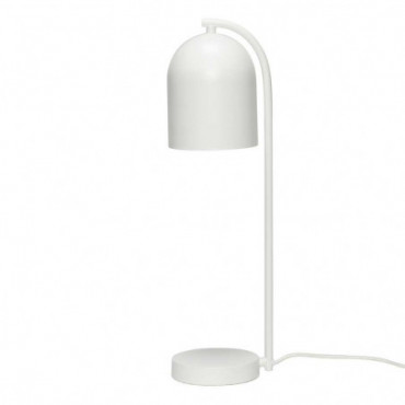 Lampe De Bureau Éclairage Directe Cylindrique En Métal Blanc
