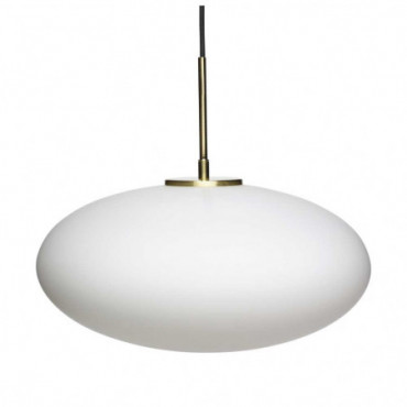 Lampe À Suspension De Lumière Avec Ampoule Ovale Blanc/Laiton