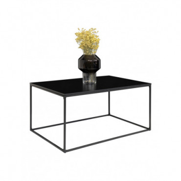 Table Basse Vita Avec Cadre Et Plateau Noir 60X90X45 Cm
