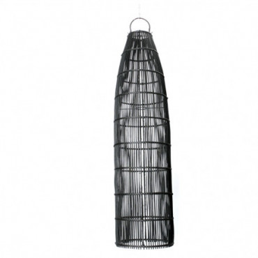 Lampe Rotin Suspendue Fish Trap - Noir - 90cm