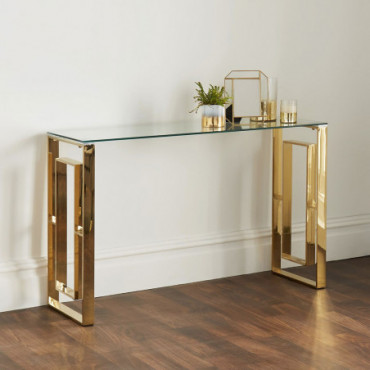 Table Console Milano Plaquée Or