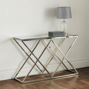 Table Console Pyramide Argent