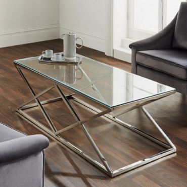 Table Basse Pyramide Argent