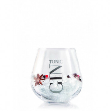 Verre Gin Tonic Boule Bas Transparent/Argent J-line