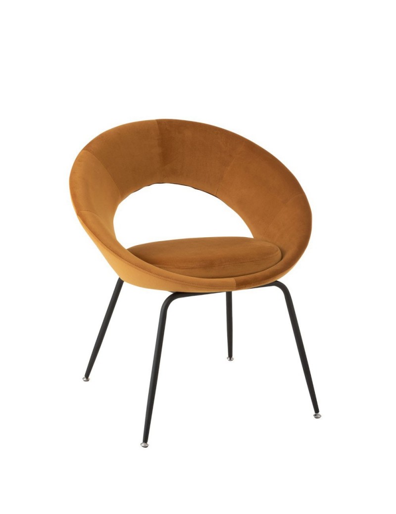Chaise Ronde Metal/Textile Ocre