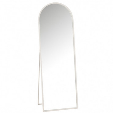 Miroir Sur Pied Metal/Verre Blanc