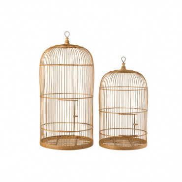 Cages A Oiseau Bambou Naturel Set De 2