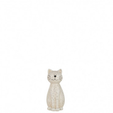 Chat Resine Beige Petite Taille