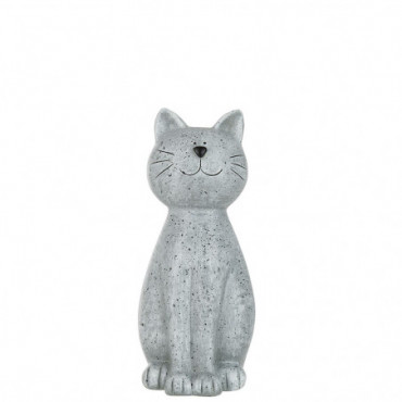 Chat Resine Gris Grande Taille