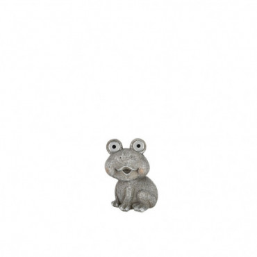 Grenouille Solaire Resine Gris Petite Taille