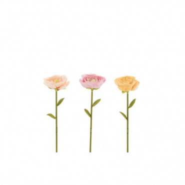 Fleurs En Papier Rose/Pêche/Jaune Petite Taille Assortiment de 3