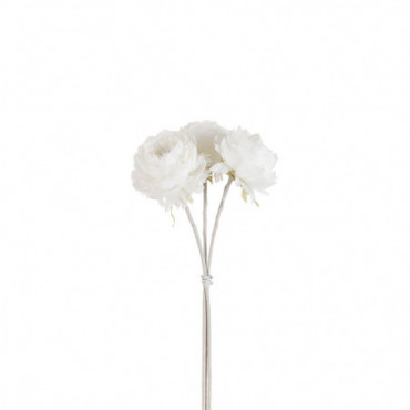 Bouquet Pivoine 3 Pieces Polyester Blanc