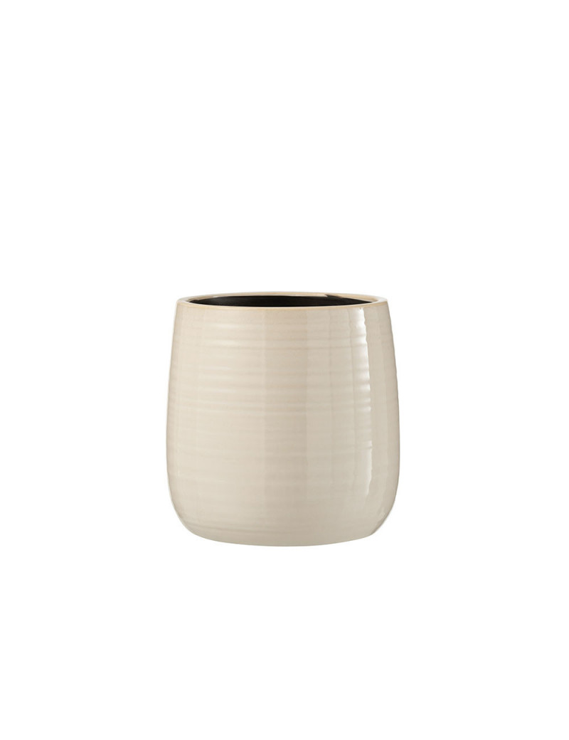 Cache-Pot Uni Ceramique Blanc Grande Taille J-line