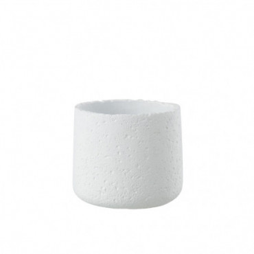 Cache-Pot Potine Ciment Blanc Taille Moyenne