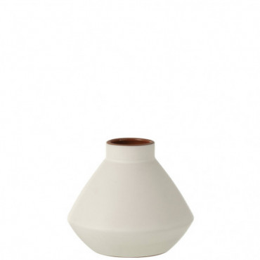 Vase Design Terracotta Orange/Blanc