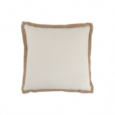 Coussin Bord Tissage Carre Polyester Beige