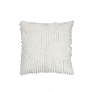 Coussin Arc Carre Polyester Blanc