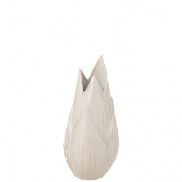 Vase Ibiza Brillant Ceramique Beige Taille Moyenne