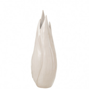 Vase Ibiza Brillant Ceramique Beige Grande Taille