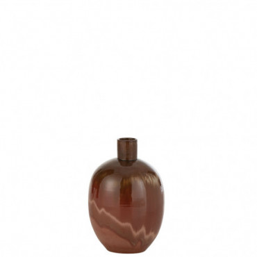 Vase Aline Oval Ceramique Rouge Petite Taille