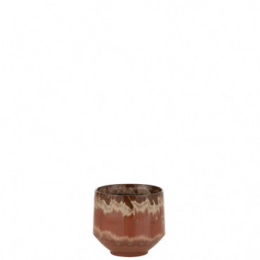 Cache-Pot Pot Aline Ceramique Rouge Extra Petite Taille