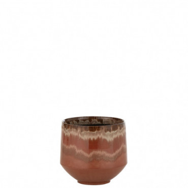 Cache-Pot Pot Aline Ceramique Rouge Petite Taille