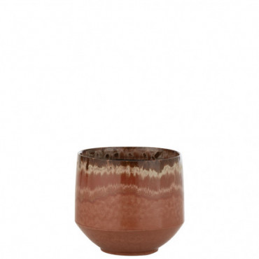 Cache-Pot Pot Aline Ceramique Rouge Taille Moyenne