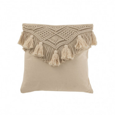 Coussin Cosy Beige Cotton Grande Taille