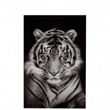 Decoration Murale Tigre Verre Trempe Noir/Blanc