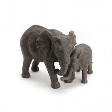 Maman Et Bebe Elephant Polyrésine