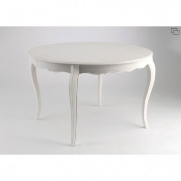 Table Exterieur 120-160 Murano Blanc cassé